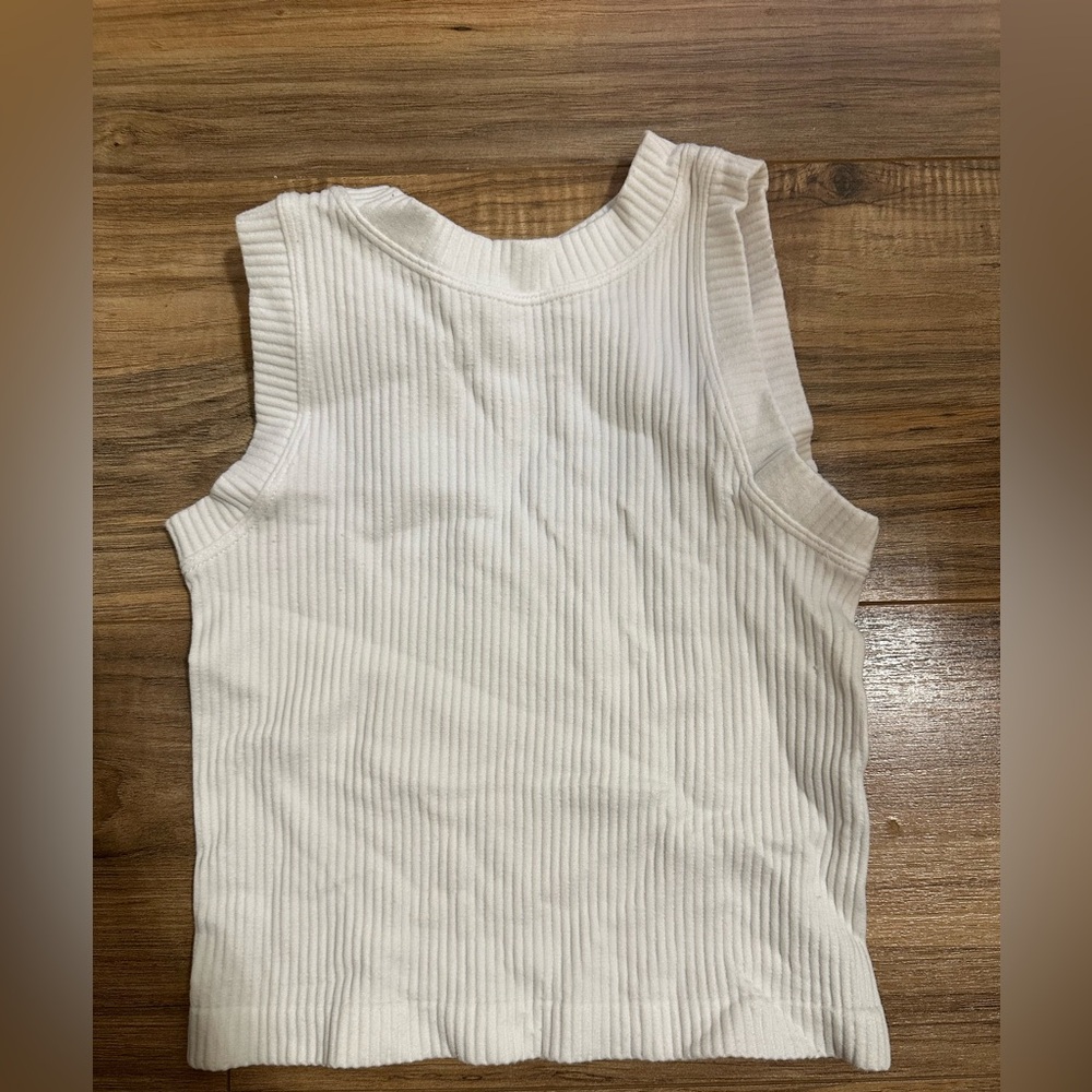 Aura White Muscle Tank